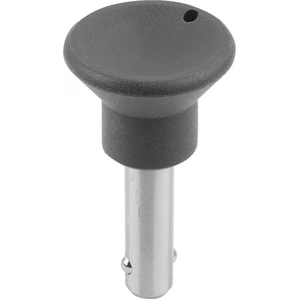 Locking Pin With Mushroom Grip, W. Axial Lock, D1=10 L=40, Thermoplastic, Comp:Stainless Steel, Kipp, Mfr#: K0365.3310040